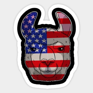 Llama Alpaca 4th Of July Sticker